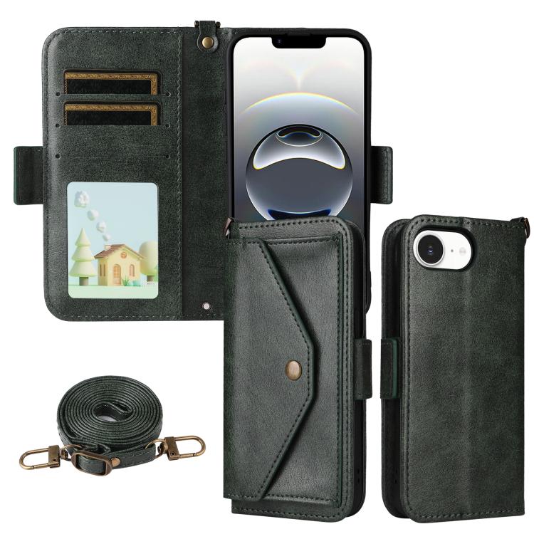 Multi-card Slots Crossbody Cowhide Leather Phone Case, For iPhone 17 Pro Max, For iPhone 17 Pro, For iPhone 17, For iPhone 17 Air