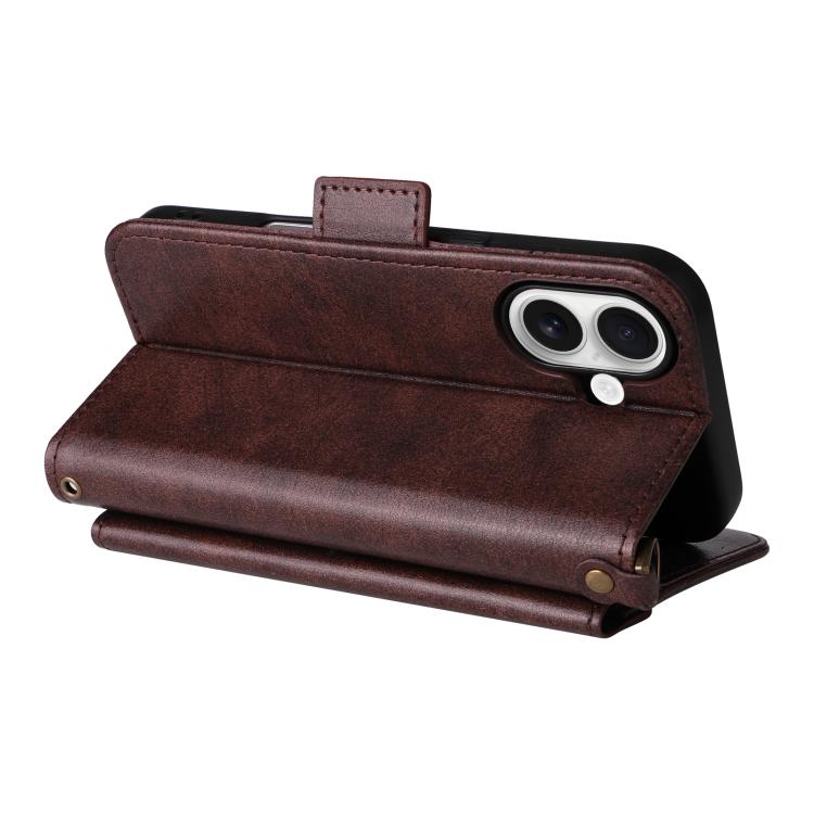 Multi-card Slots Crossbody Cowhide Leather Phone Case, For iPhone 16, For iPhone SE 2022 / 2020 / 8 / 7