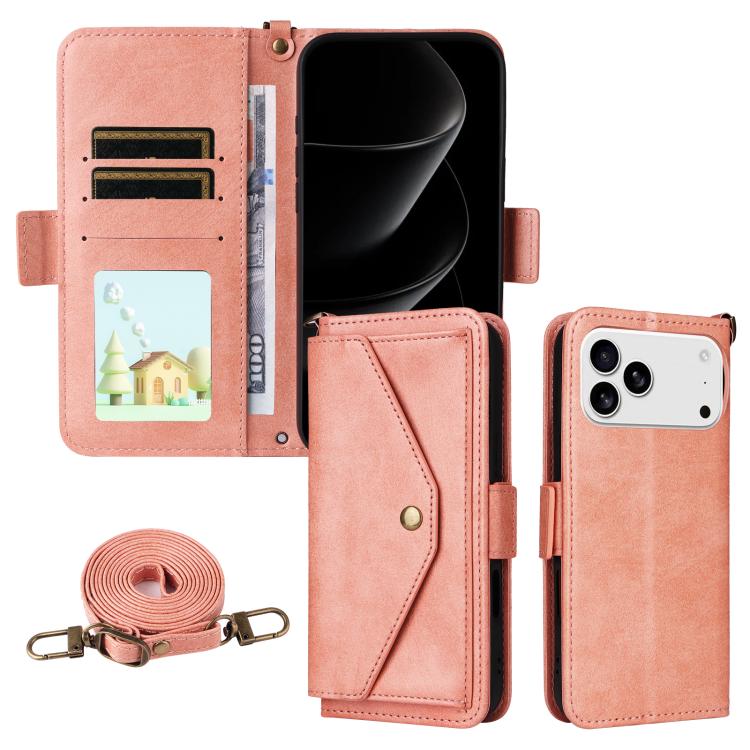 Multi-card Slots Crossbody Cowhide Leather Phone Case, For iPhone 17 Pro Max, For iPhone 17 Pro, For iPhone 17, For iPhone 17 Air