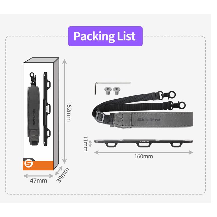 Sunnylife GS013 Multi-Purpose Lanyard with CNC Aluminum Buckle, For DJI RC Pro 2