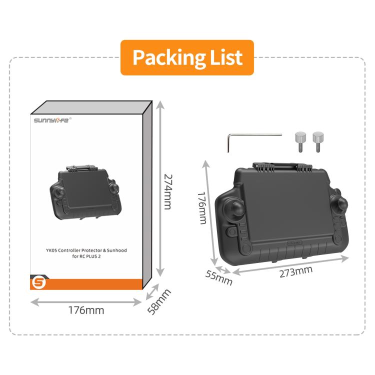 Sunnylife Remote Control Sunshade Protection Cover, For DJI RC Plus 2
