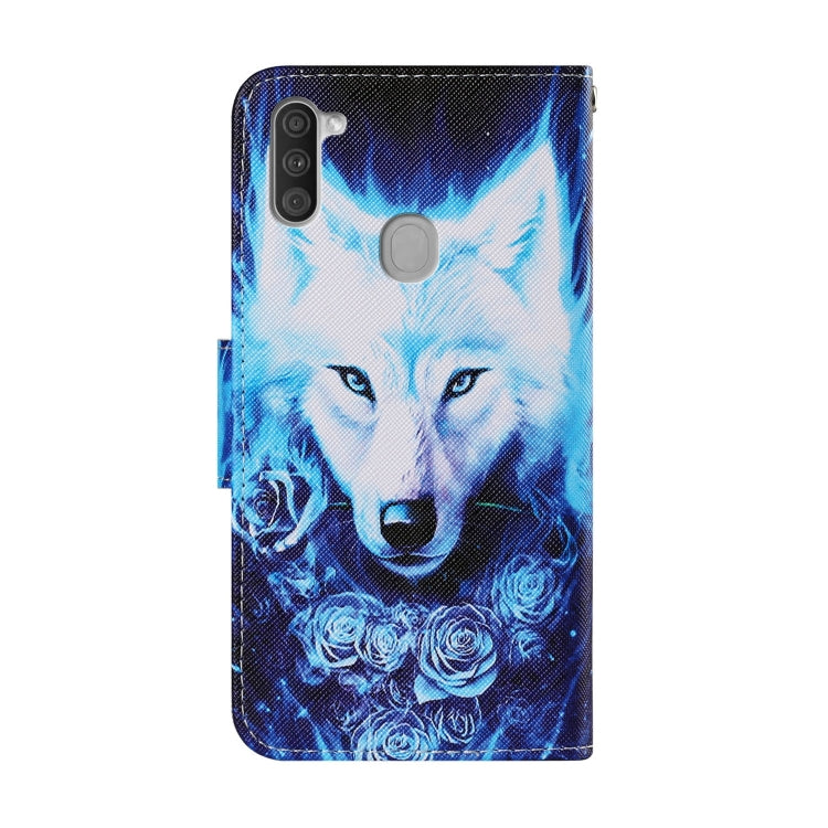 Coloured Drawing Pattern Horizontal Flip PU Leather Case with Holder & Card Slots & Wallet & Lanyard, For Samsung Galaxy M11 / A11