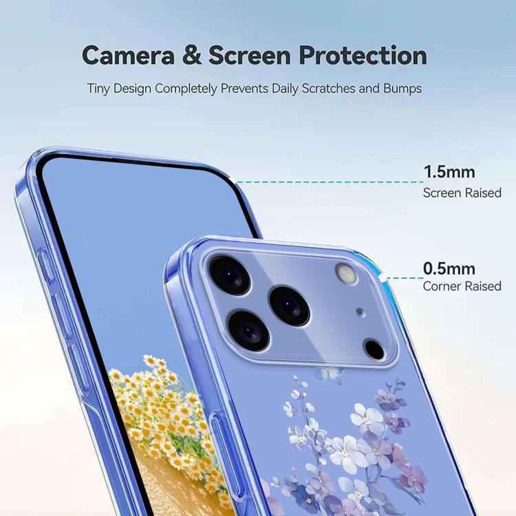 Flower Pattern Painted TPU Phone Case, For iPhone 17 Pro Max, For iPhone 17 Pro, For iPhone 17, For iPhone 17 Air
