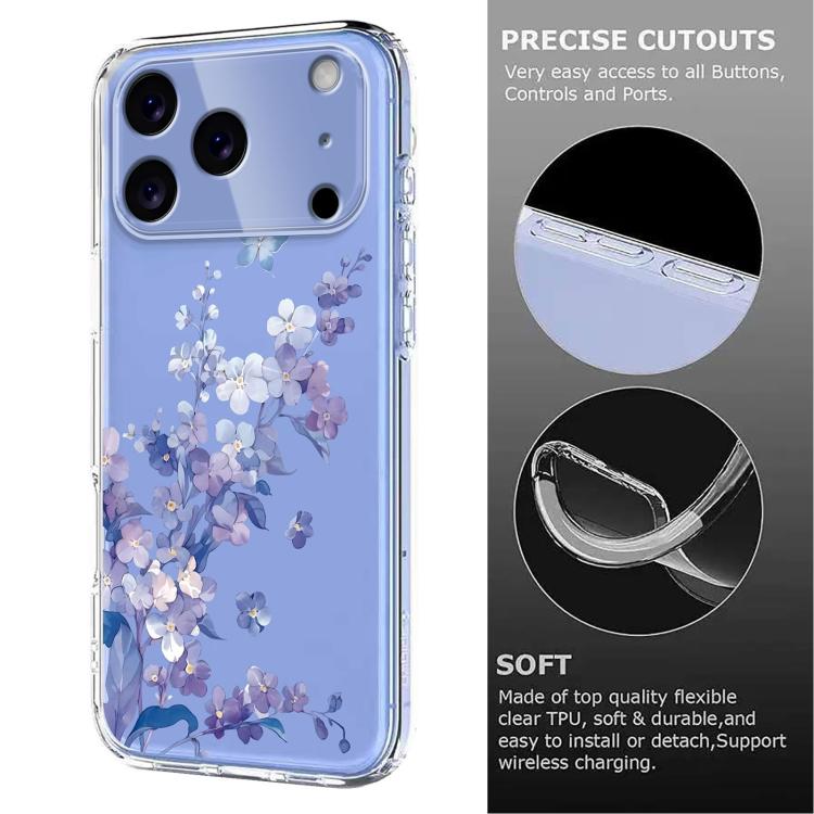 Flower Pattern Painted TPU Phone Case, For iPhone 17 Pro Max, For iPhone 17 Pro, For iPhone 17, For iPhone 17 Air