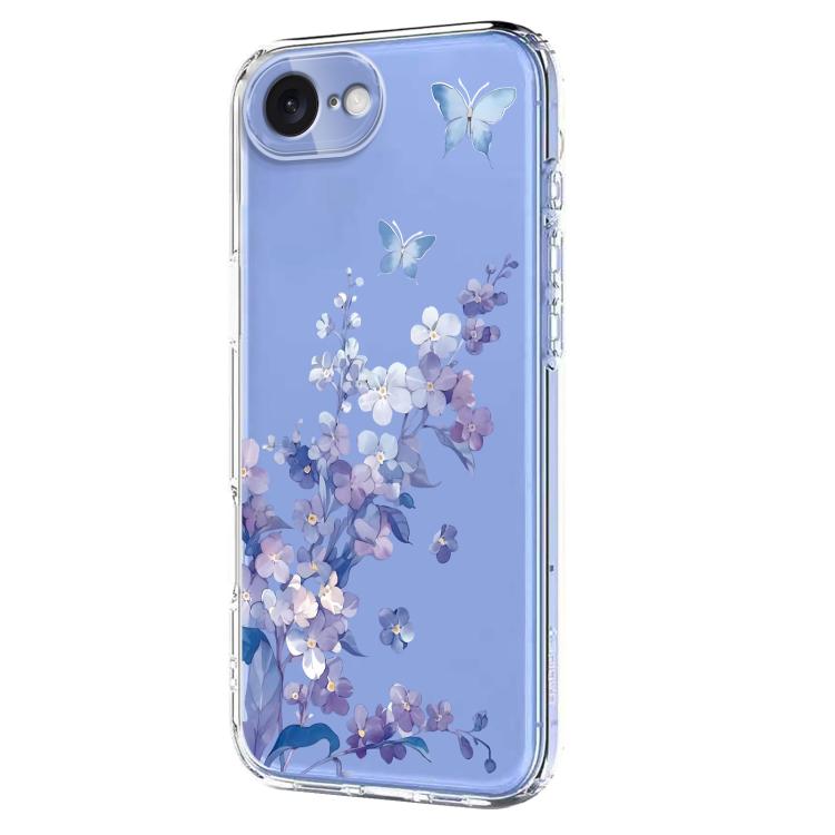 Flower Pattern Painted TPU Phone Case, For iPhone 16e, For iPhone 16 Pro Max, For iPhone 16 Pro, For iPhone 16 Plus