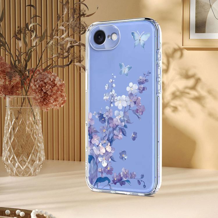 Flower Pattern Painted TPU Phone Case, For iPhone 16e, For iPhone 16 Pro Max, For iPhone 16 Pro, For iPhone 16 Plus