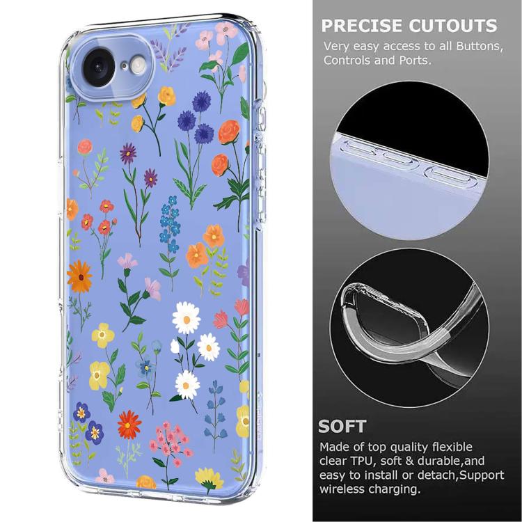 Flower Pattern Painted TPU Phone Case, For iPhone 17 Pro Max, For iPhone 17 Pro, For iPhone 17, For iPhone 17 Air