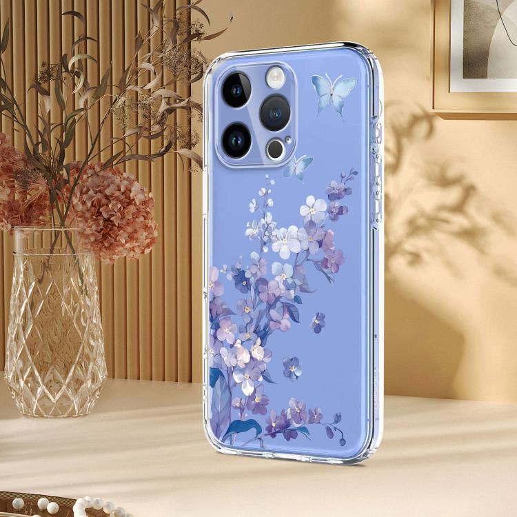 Flower Pattern Painted TPU Phone Case, For iPhone 16e, For iPhone 16 Pro Max, For iPhone 16 Pro, For iPhone 16 Plus