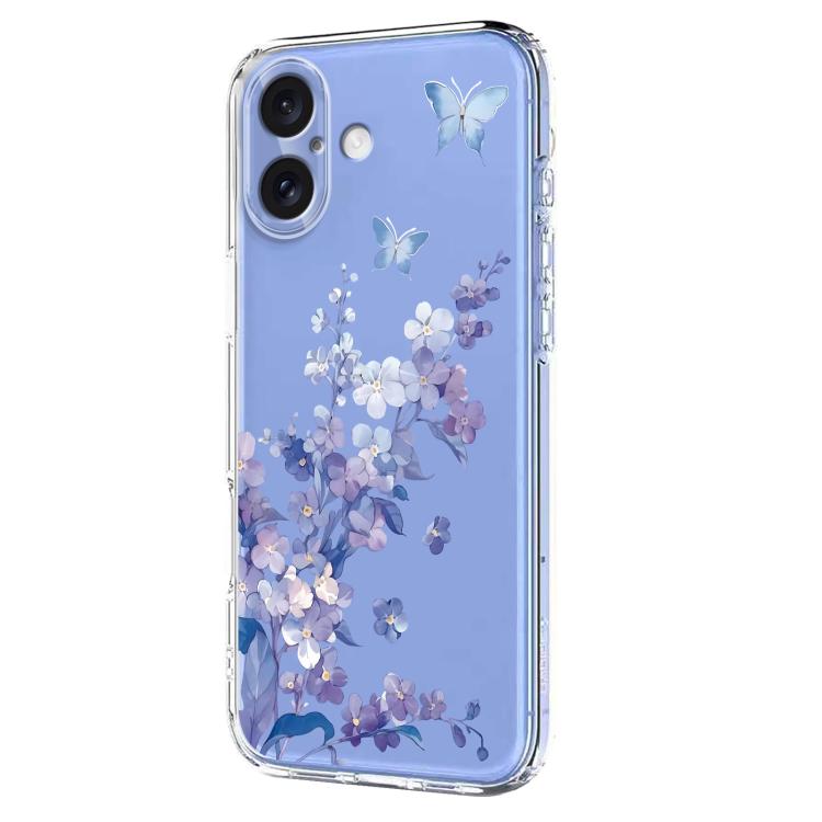 Flower Pattern Painted TPU Phone Case, For iPhone 16, For iPhone 15 Pro Max, For iPhone 15 Pro, For iPhone 15 Plus