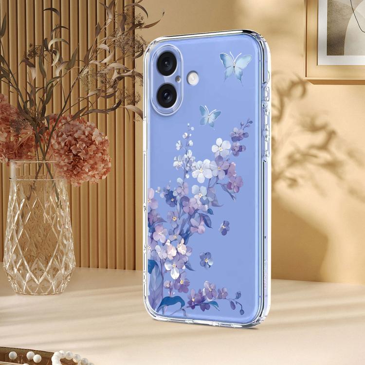 Flower Pattern Painted TPU Phone Case, For iPhone 16, For iPhone 15 Pro Max, For iPhone 15 Pro, For iPhone 15 Plus