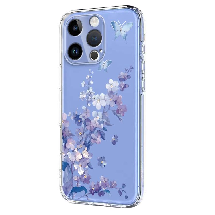 Flower Pattern Painted TPU Phone Case, For iPhone 16, For iPhone 15 Pro Max, For iPhone 15 Pro, For iPhone 15 Plus