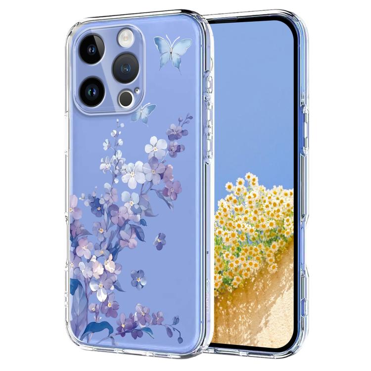Flower Pattern Painted TPU Phone Case, For iPhone 15, For iPhone 14 Plus, For iPhone 14 / 13, For iPhone 14 Pro