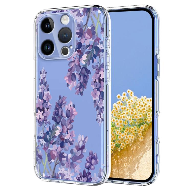 Flower Pattern Painted TPU Phone Case, For iPhone 15, For iPhone 14 Plus, For iPhone 14 / 13, For iPhone 14 Pro
