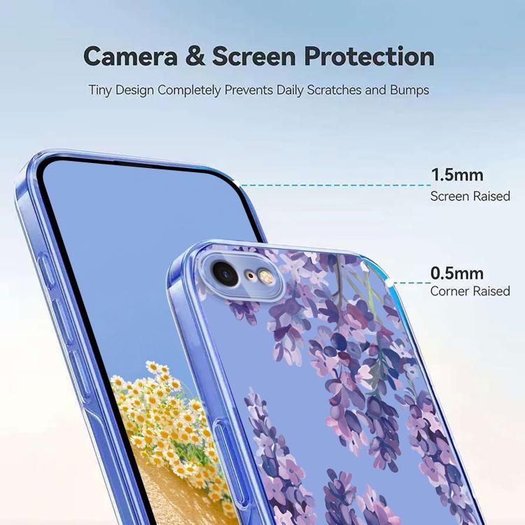 Flower Pattern Painted TPU Phone Case, For iPhone 14 Pro Max, For iPhone SE 2022 / 2020 / 8 / 7, For iPhone 13 Pro Max, For iPhone 13 Pro