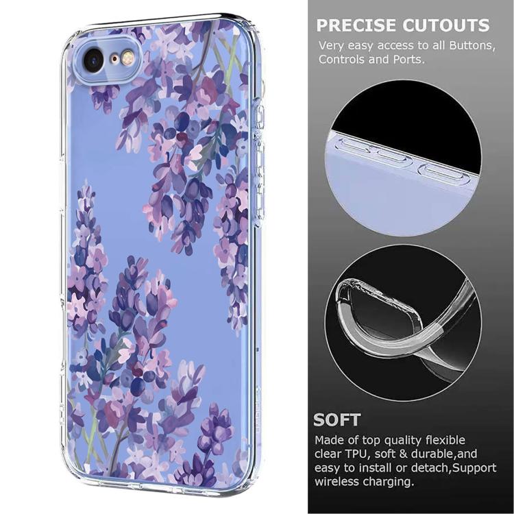 Flower Pattern Painted TPU Phone Case, For iPhone 14 Pro Max, For iPhone SE 2022 / 2020 / 8 / 7, For iPhone 13 Pro Max, For iPhone 13 Pro