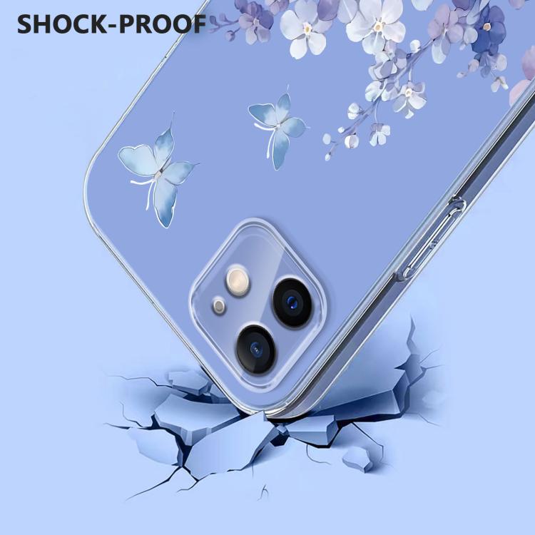 Flower Pattern Painted TPU Phone Case, For iPhone 13 mini, For iPhone 12 Pro / 12, For iPhone 12 Pro Max, For iPhone 12 mini