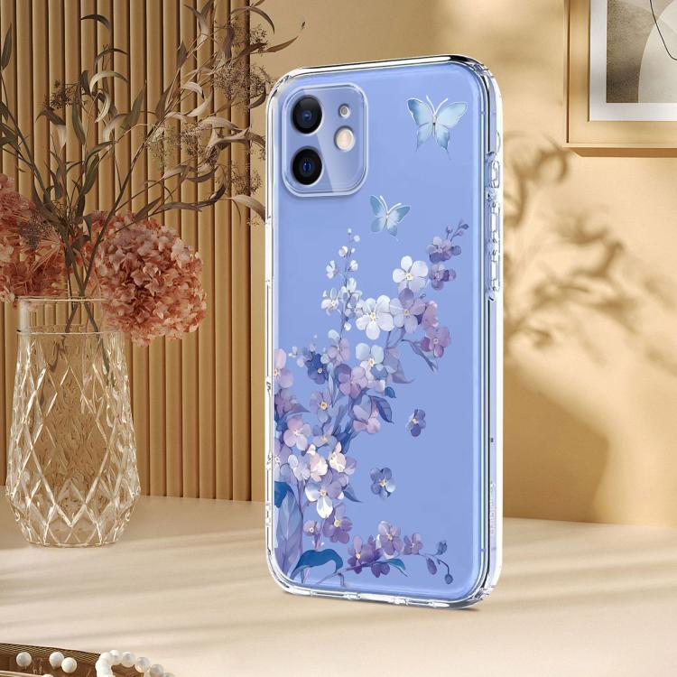 Flower Pattern Painted TPU Phone Case, For iPhone 13 mini, For iPhone 12 Pro / 12, For iPhone 12 Pro Max, For iPhone 12 mini