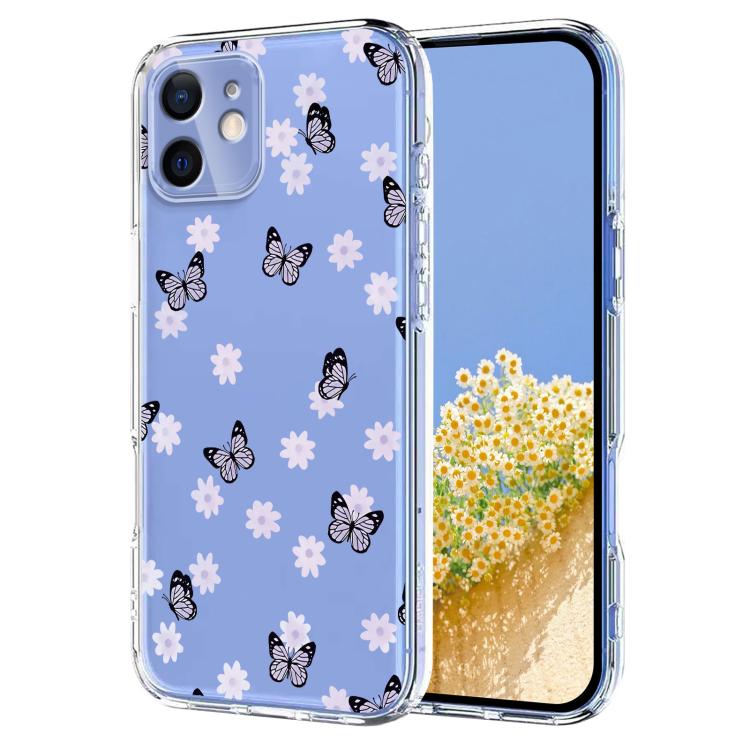 Flower Pattern Painted TPU Phone Case, For iPhone 13 mini, For iPhone 12 Pro / 12, For iPhone 12 Pro Max, For iPhone 12 mini