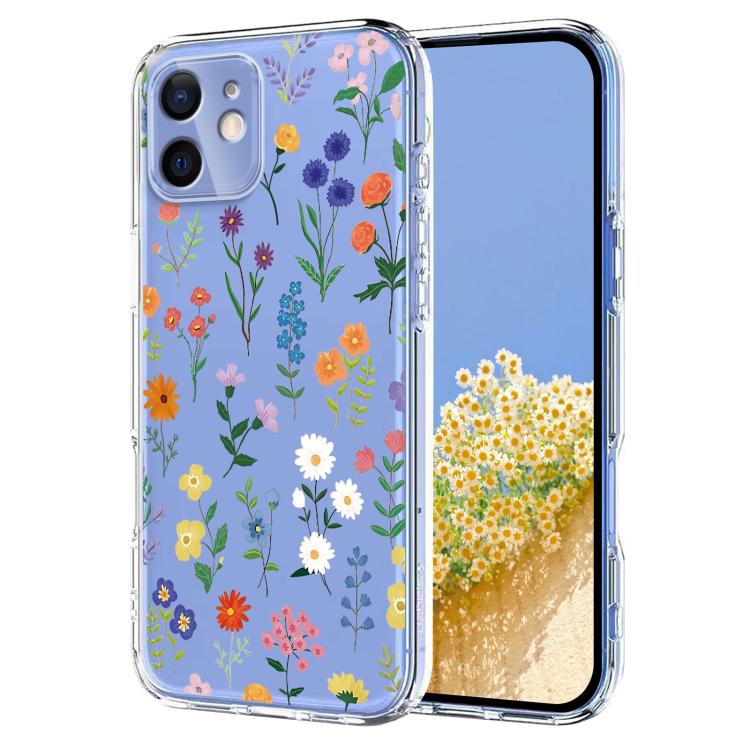 Flower Pattern Painted TPU Phone Case, For iPhone 13 mini, For iPhone 12 Pro / 12, For iPhone 12 Pro Max, For iPhone 12 mini