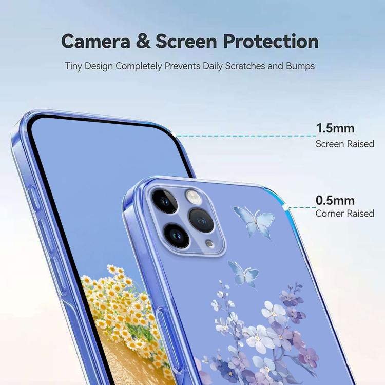 Flower Pattern Painted TPU Phone Case, For iPhone 11 Pro Max, For iPhone 11, For iPhone 11 Pro, For iPhone X / XS