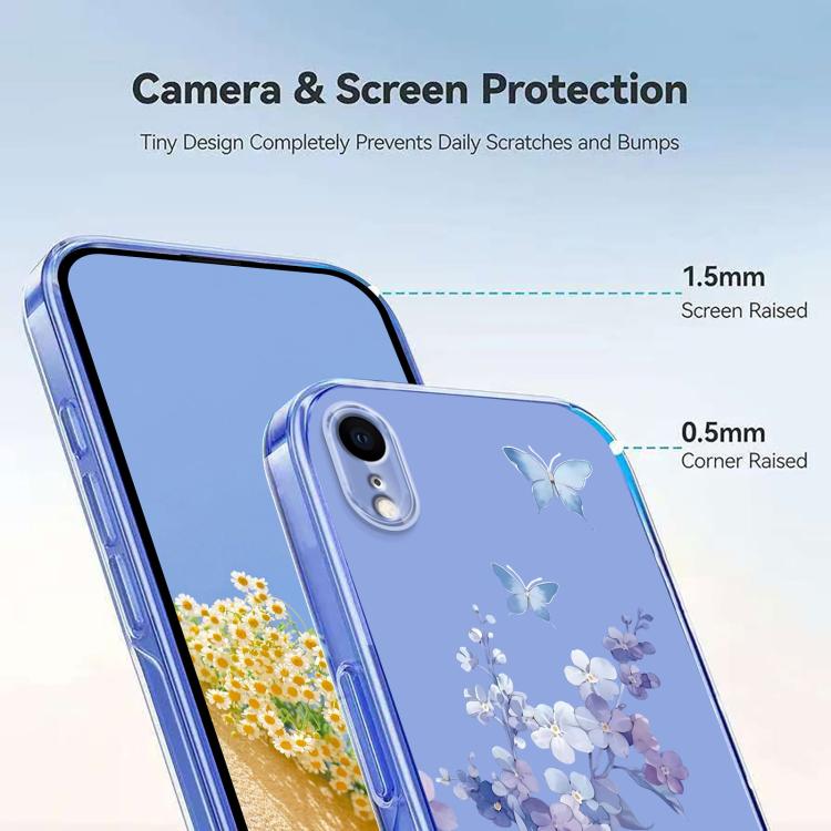 Flower Pattern Painted TPU Phone Case, For iPhone XR, For iPhone XS Max, For iPhone 8 Plus / 7 Plus