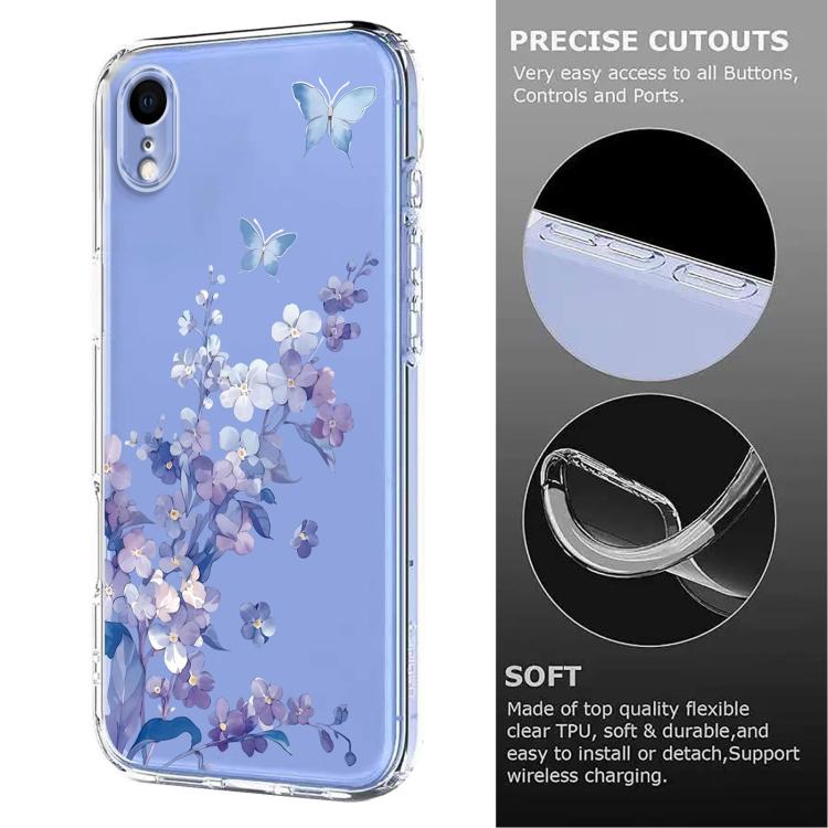 Flower Pattern Painted TPU Phone Case, For iPhone XR, For iPhone XS Max, For iPhone 8 Plus / 7 Plus
