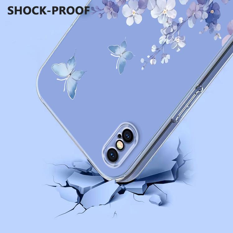 Flower Pattern Painted TPU Phone Case, For iPhone XR, For iPhone XS Max, For iPhone 8 Plus / 7 Plus