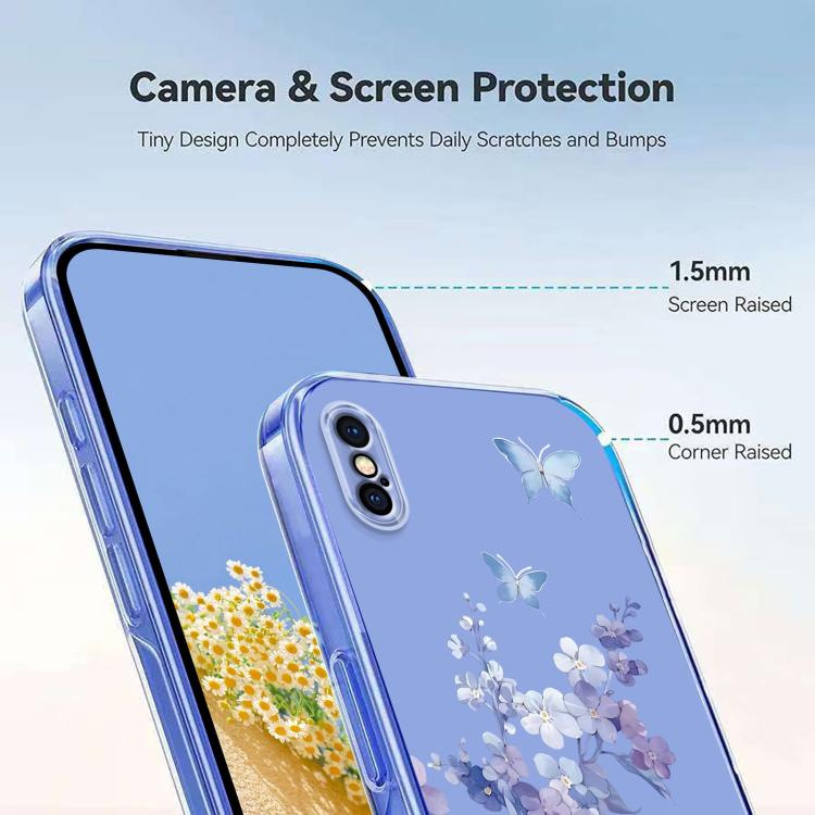 Flower Pattern Painted TPU Phone Case, For iPhone XR, For iPhone XS Max, For iPhone 8 Plus / 7 Plus