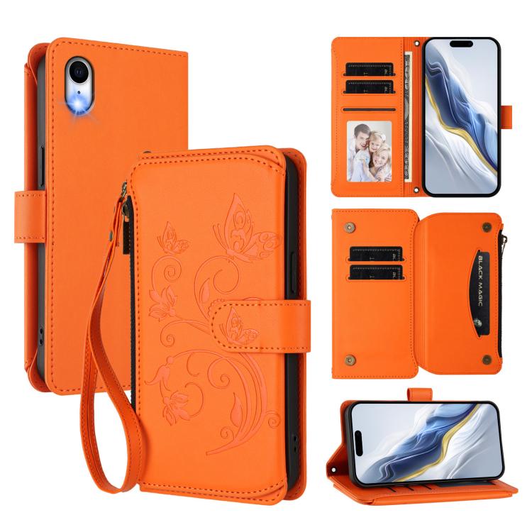 Butterfly Love Flower Multi-card Zipper Wallet Leather Phone Case, For iPhone X / XS, For iPhone XR, For iPhone XS Max