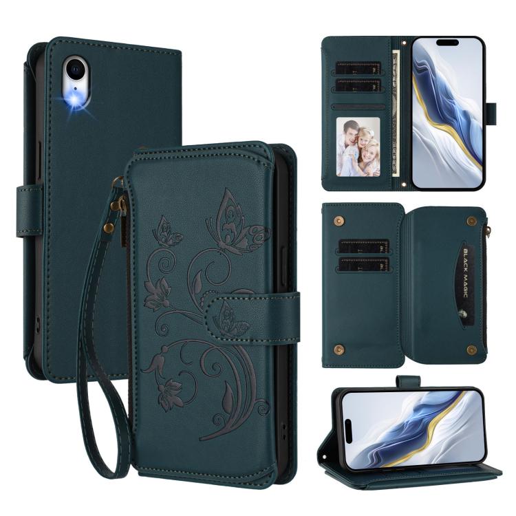 Butterfly Love Flower Multi-card Zipper Wallet Leather Phone Case, For iPhone X / XS, For iPhone XR, For iPhone XS Max