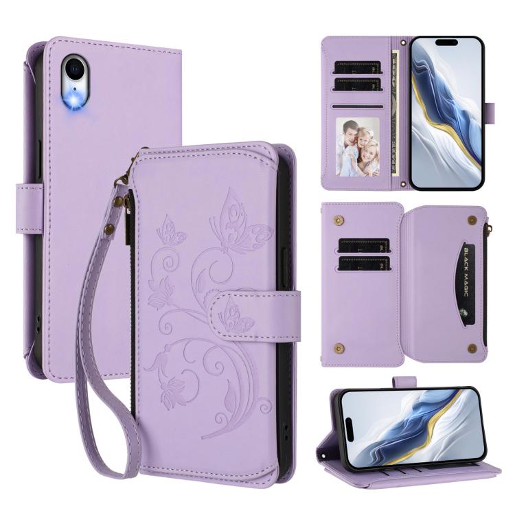 Butterfly Love Flower Multi-card Zipper Wallet Leather Phone Case, For iPhone X / XS, For iPhone XR, For iPhone XS Max