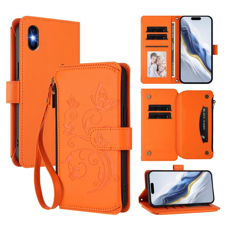 Butterfly Love Flower Multi-card Zipper Wallet Leather Phone Case, For iPhone X / XS, For iPhone XR, For iPhone XS Max