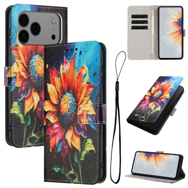 Color Drawing Pattern Leather Phone Case, For iPhone 17 Pro Max, For iPhone 17 Pro, For iPhone 17