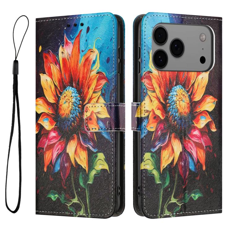 Color Drawing Pattern Leather Phone Case, For iPhone 17 Pro Max, For iPhone 17 Pro, For iPhone 17