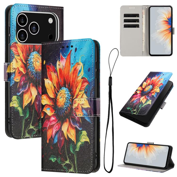 Color Drawing Pattern Leather Phone Case, For iPhone 17 Pro Max, For iPhone 17 Pro, For iPhone 17