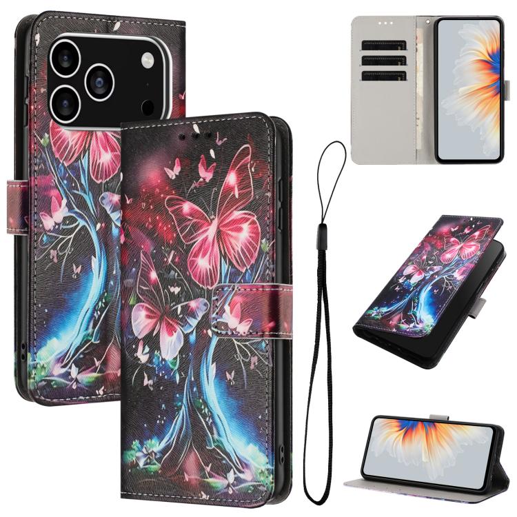 Color Drawing Pattern Leather Phone Case, For iPhone 17 Pro Max, For iPhone 17 Pro, For iPhone 17