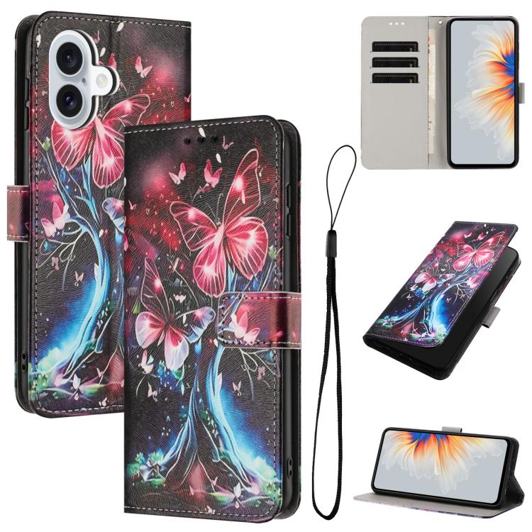 Color Drawing Pattern Leather Phone Case, For iPhone 17 Pro Max, For iPhone 17 Pro, For iPhone 17