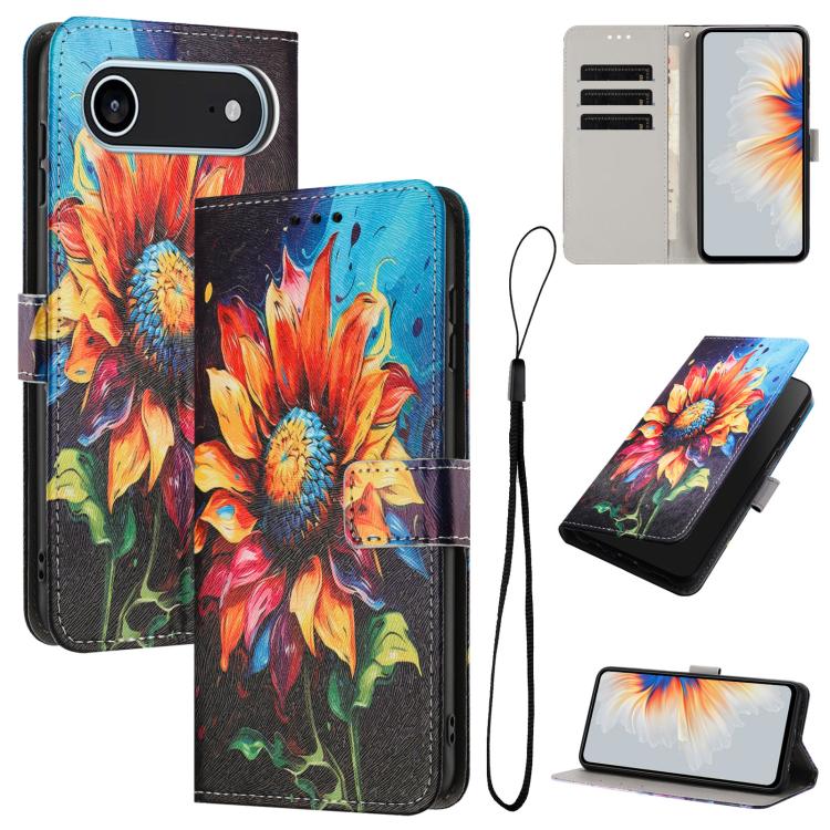 Color Drawing Pattern Leather Phone Case, For iPhone 17 Air