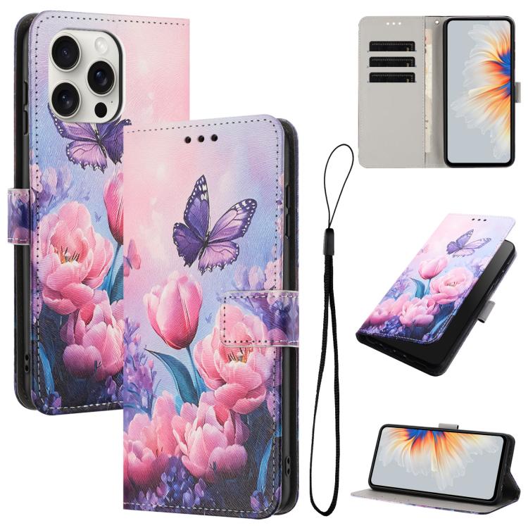 Color Drawing Pattern Leather Phone Case, For iPhone 15 Pro Max, For iPhone 15 Pro, For iPhone 15 Plus / 14 Plus