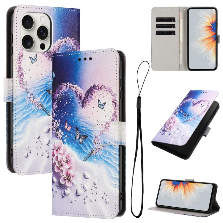 Color Drawing Pattern Leather Phone Case, For iPhone 15 Pro Max, For iPhone 15 Pro, For iPhone 15 Plus / 14 Plus