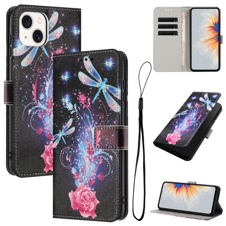 Color Drawing Pattern Leather Phone Case, For iPhone 15 Pro Max, For iPhone 15 Pro, For iPhone 15 Plus / 14 Plus