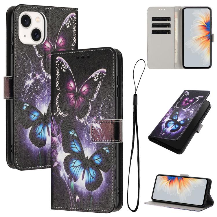Color Drawing Pattern Leather Phone Case, For iPhone 15, For iPhone 14 / 13, For iPhone 14 Pro
