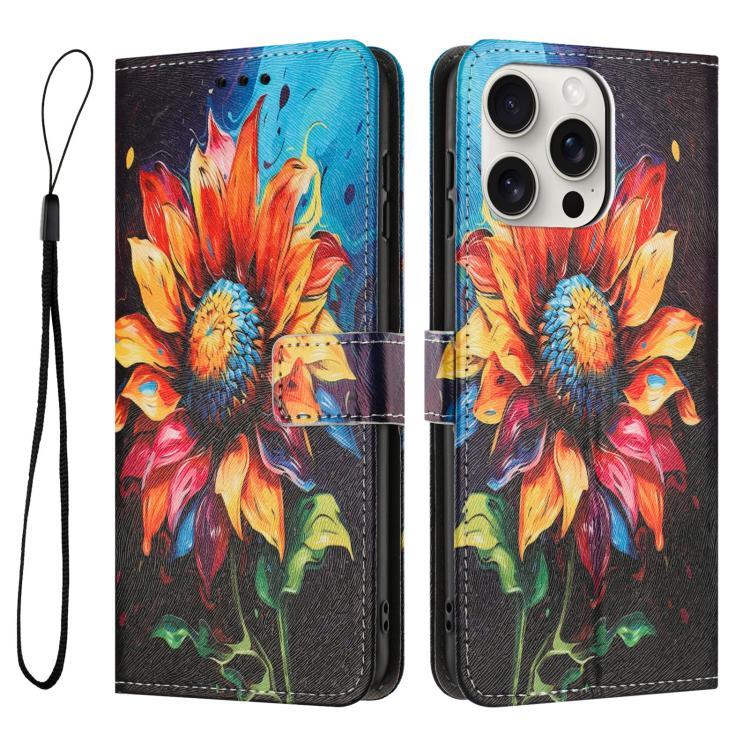 Color Drawing Pattern Leather Phone Case, For iPhone 13 Pro, For iPhone 13 mini, For iPhone 12 / 12 Pro