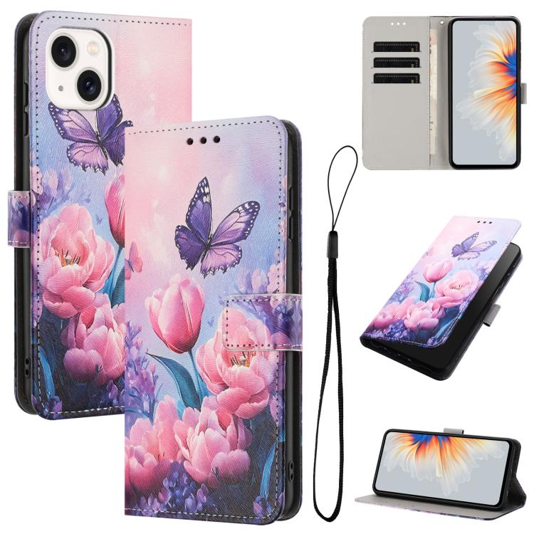 Color Drawing Pattern Leather Phone Case, For iPhone 13 Pro, For iPhone 13 mini, For iPhone 12 / 12 Pro