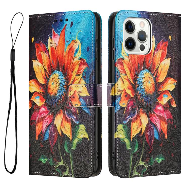 Color Drawing Pattern Leather Phone Case, For iPhone 12 Pro Max, For iPhone 11 Pro Max, For iPhone 11