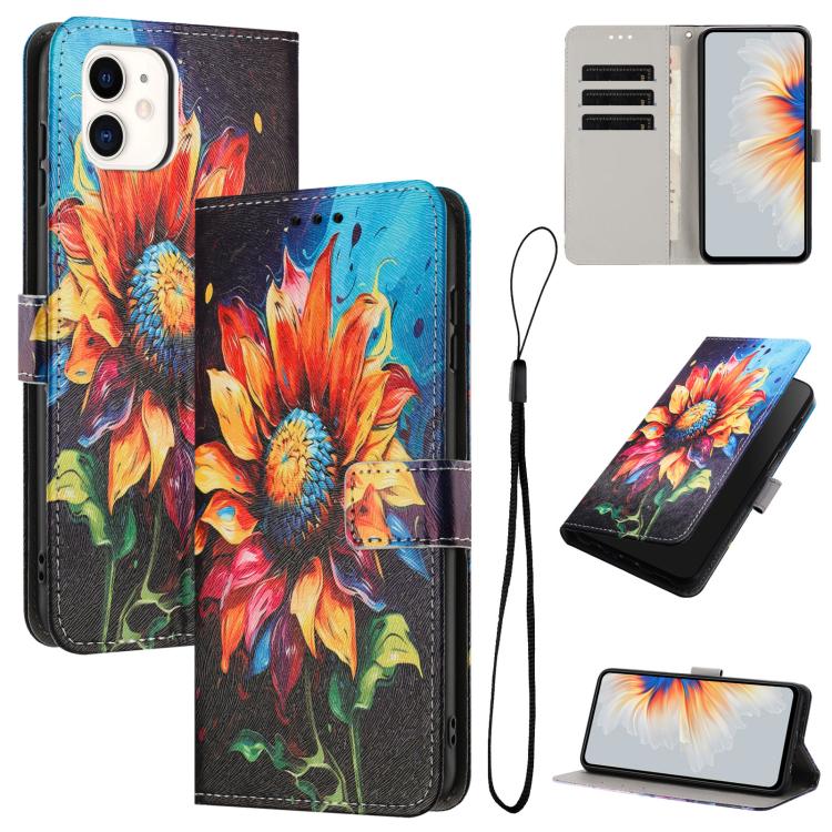 Color Drawing Pattern Leather Phone Case, For iPhone 12 Pro Max, For iPhone 11 Pro Max, For iPhone 11