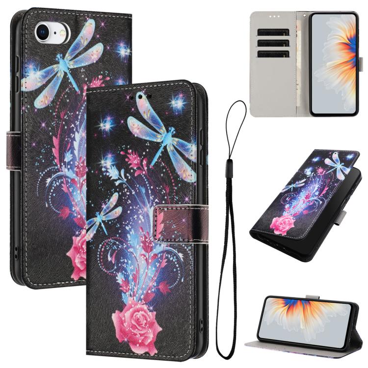 Color Drawing Pattern Leather Phone Case, For iPhone 14 Pro Max, For iPhone SE 2022 / 2020 / 8 / 7, For iPhone 13 Pro Max