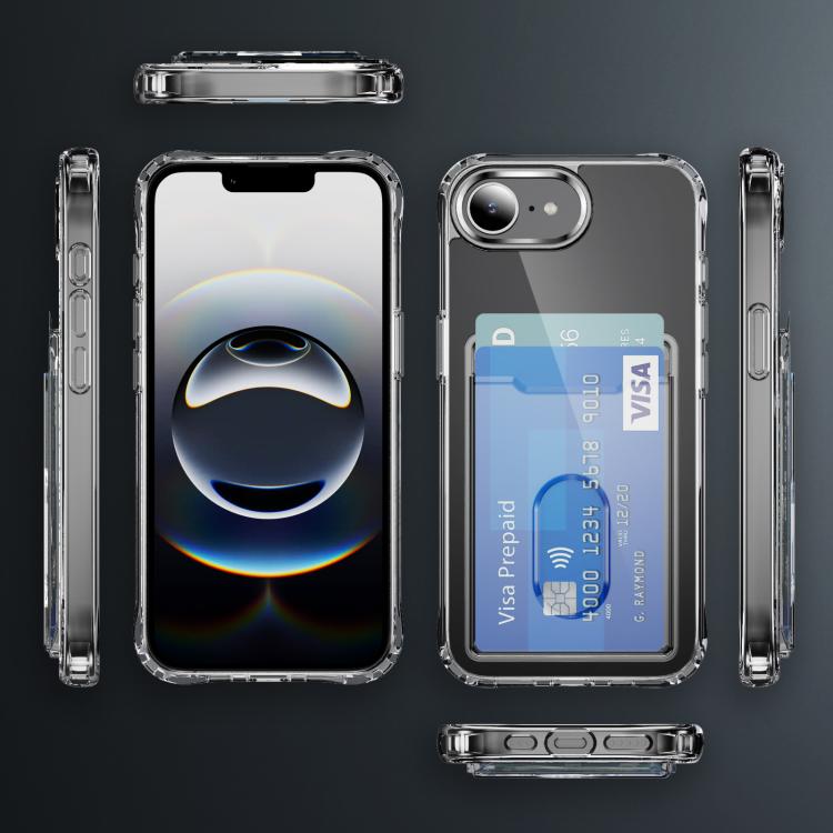 Crystal Clear Card Slot PC Hybrid TPU Phone Case, For iPhone 17 Pro Max, For iPhone 17 Pro, For iPhone 17, For iPhone 17 Air, For iPhone 16e