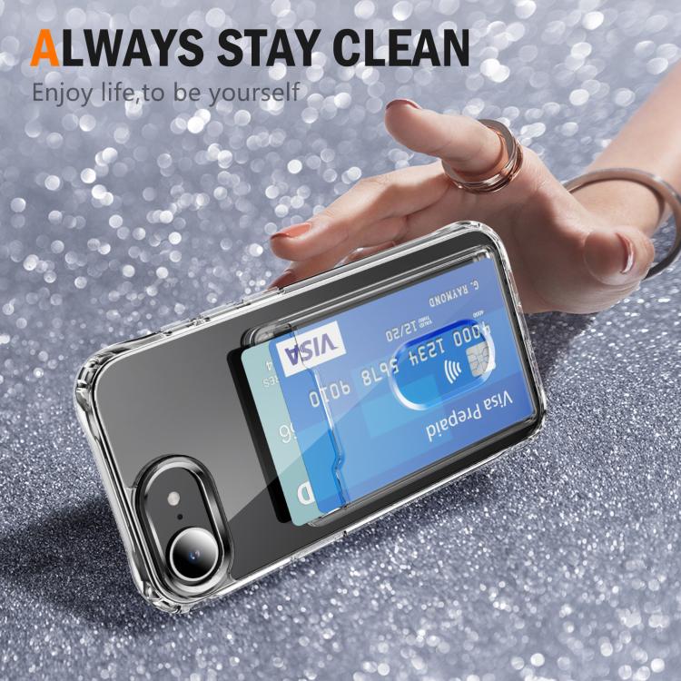 Crystal Clear Card Slot PC Hybrid TPU Phone Case, For iPhone 17 Pro Max, For iPhone 17 Pro, For iPhone 17, For iPhone 17 Air, For iPhone 16e