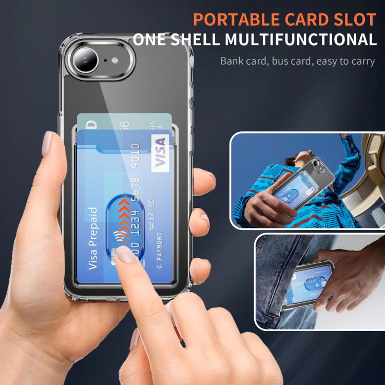 Crystal Clear Card Slot PC Hybrid TPU Phone Case, For iPhone 17 Pro Max, For iPhone 17 Pro, For iPhone 17, For iPhone 17 Air, For iPhone 16e